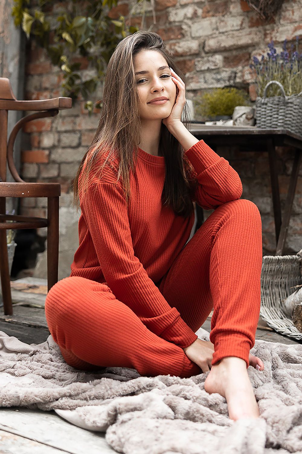 To-delt Sett i Oransje - Pyjamas